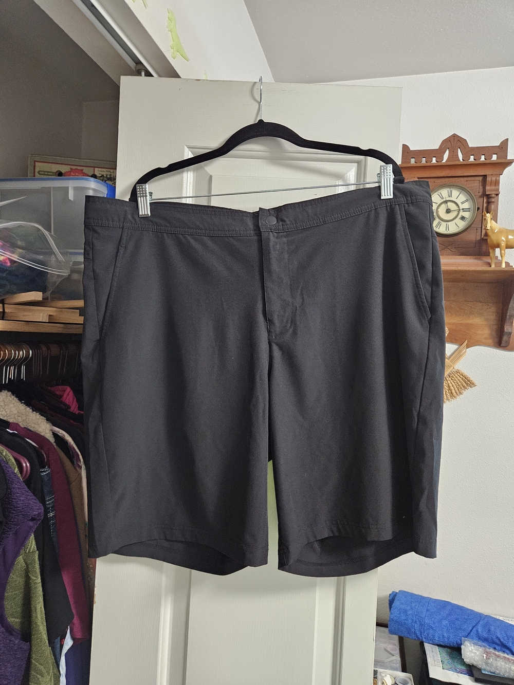 tek gear Men's Black Flat Front Casual Shorts